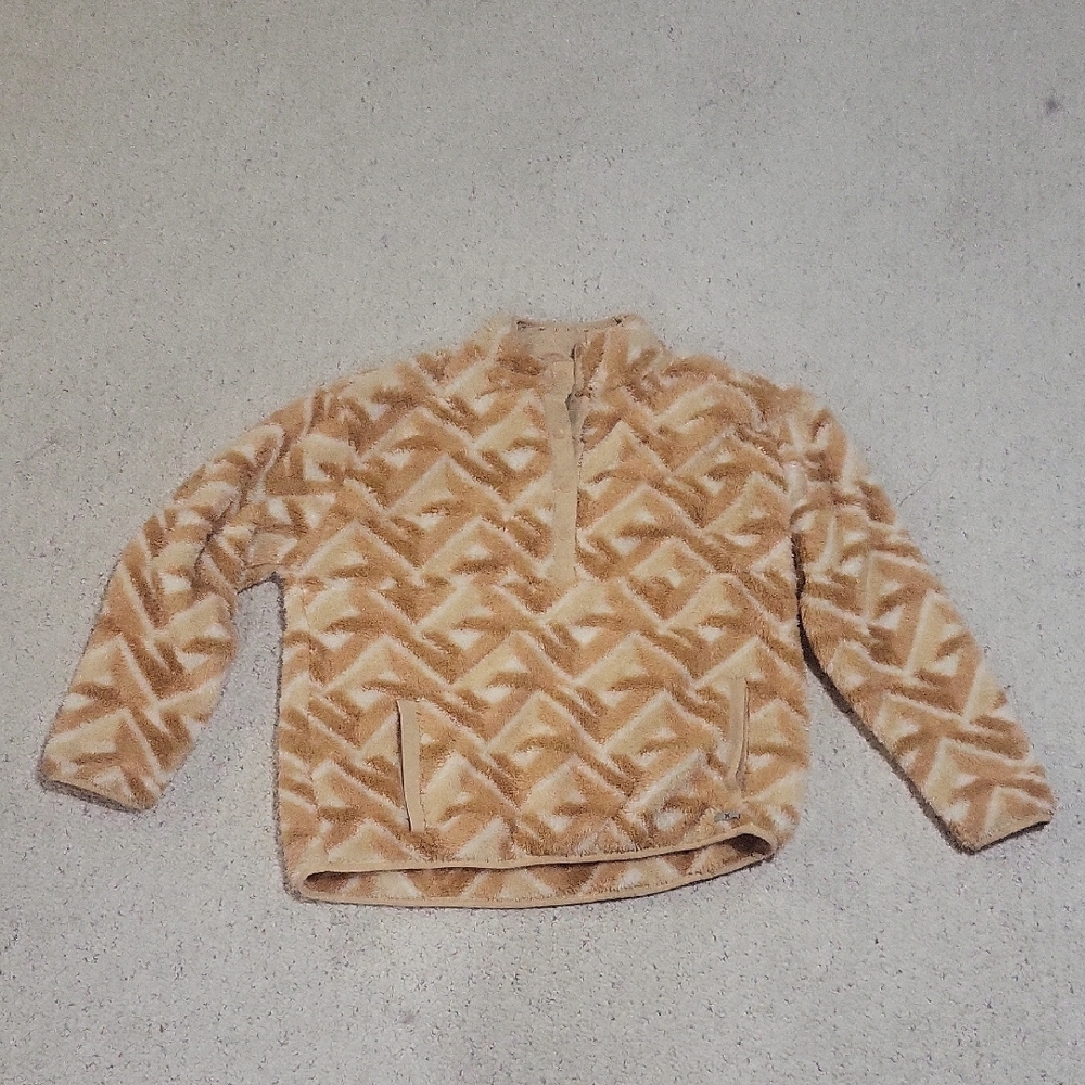Hurley Tan Geometric Fleece Pullover